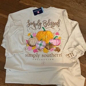 NWT Woman’s Simply Southern Fall Long Sleeve Tan Shirt Size XXL.